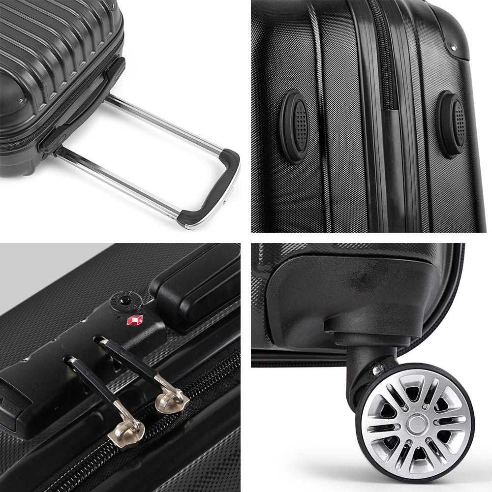 24" Luggage with TSA Lock Spinner Travel Suitcase Carry On Hard Shell Luggage Case - Black