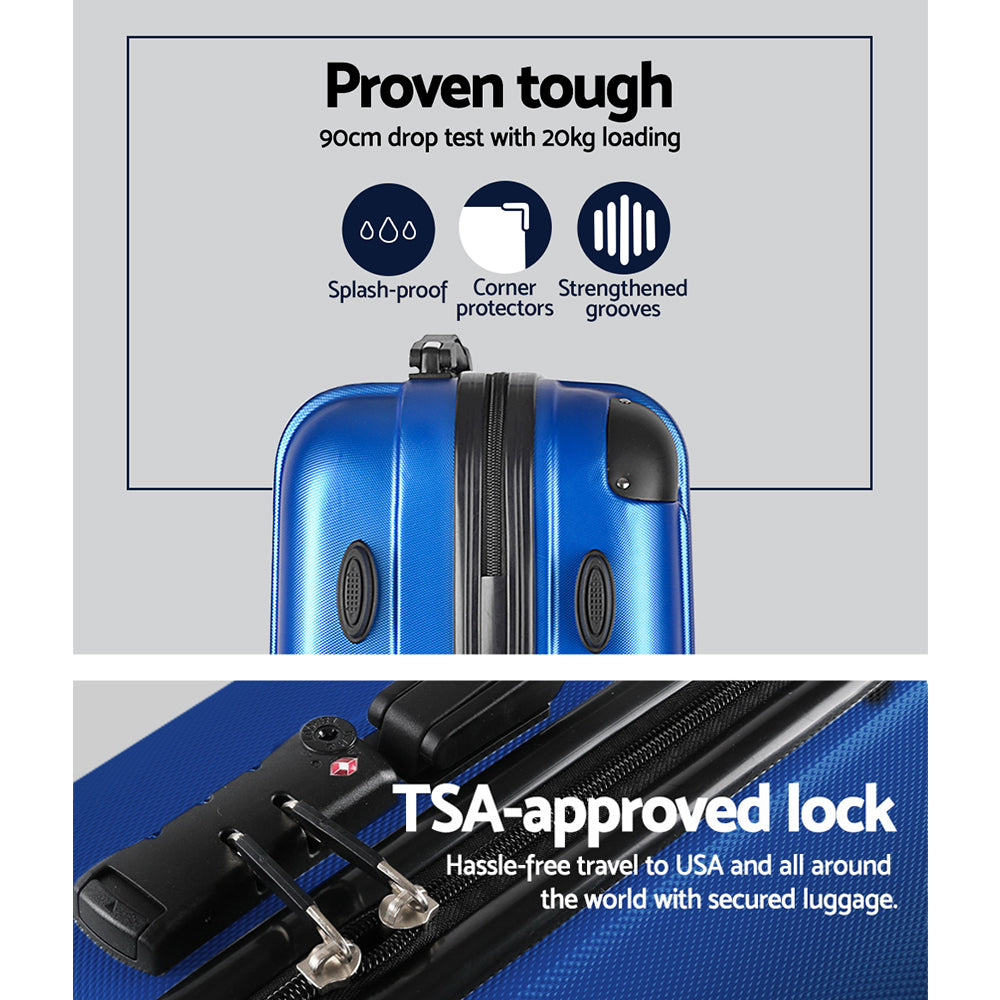 28" Luggage with TSA Lock Spinner Carry On Hard Shell Travel Suitcase Luggage Case - Blue