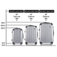 20-24-28" Luggage Set of 3 with TSA Lock Spinner Carry On Hard Shell Travel Suitcase Luggage Case - Silver