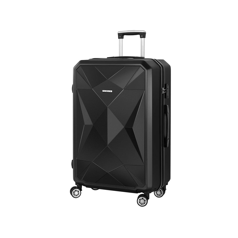 28" Luggage Set with TSA Lock ABS Hard Shell Travel Suitcase Organiser Luggage Case - Black