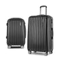 20in 28in Luggage Set of 2 with Zipper Lock Carry On Hard Shell Travel Suitcase Luggage Case - Black