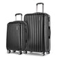 20in 28in Luggage Set of 2 with Zipper Lock Carry On Hard Shell Travel Suitcase Luggage Case - Black