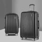 20in 28in Luggage Set of 2 with Zipper Lock Carry On Hard Shell Travel Suitcase Luggage Case - Black