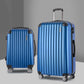 Set of 2 Luggage 20-28" with Zipper Lock Carry On Hard Shell Travel Suitcase Luggage Case - Blue