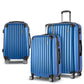 Set of 3 Luggage 20-24-28" with Zipper Lock Carry On Hard Shell Travel Suitcase Luggage Case - Blue