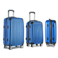 Set of 3 Luggage 20-24-28" with Zipper Lock Carry On Hard Shell Travel Suitcase Luggage Case - Blue