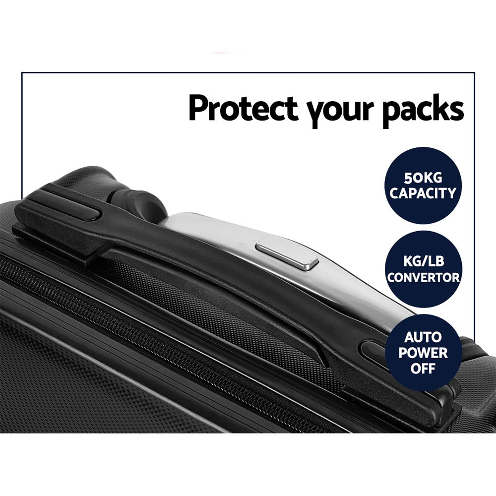 Set of 2 20-28" Luggage with TSA Lock Spinner Travel Suitcase Carry On Hard Shell Luggage Case - Black