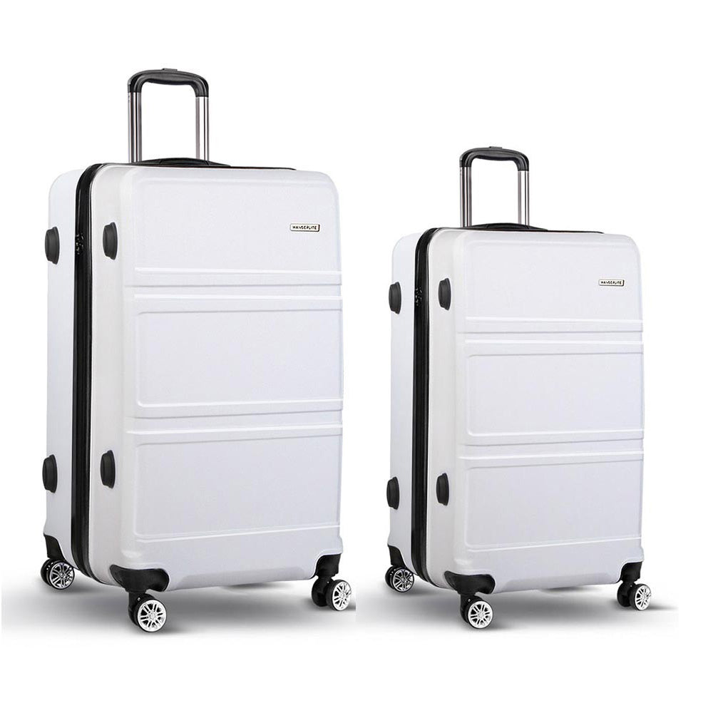 20" 28" Luggage with TSA Lock Spinner Travel Suitcase Carry On Hard Shell Luggage Case - White