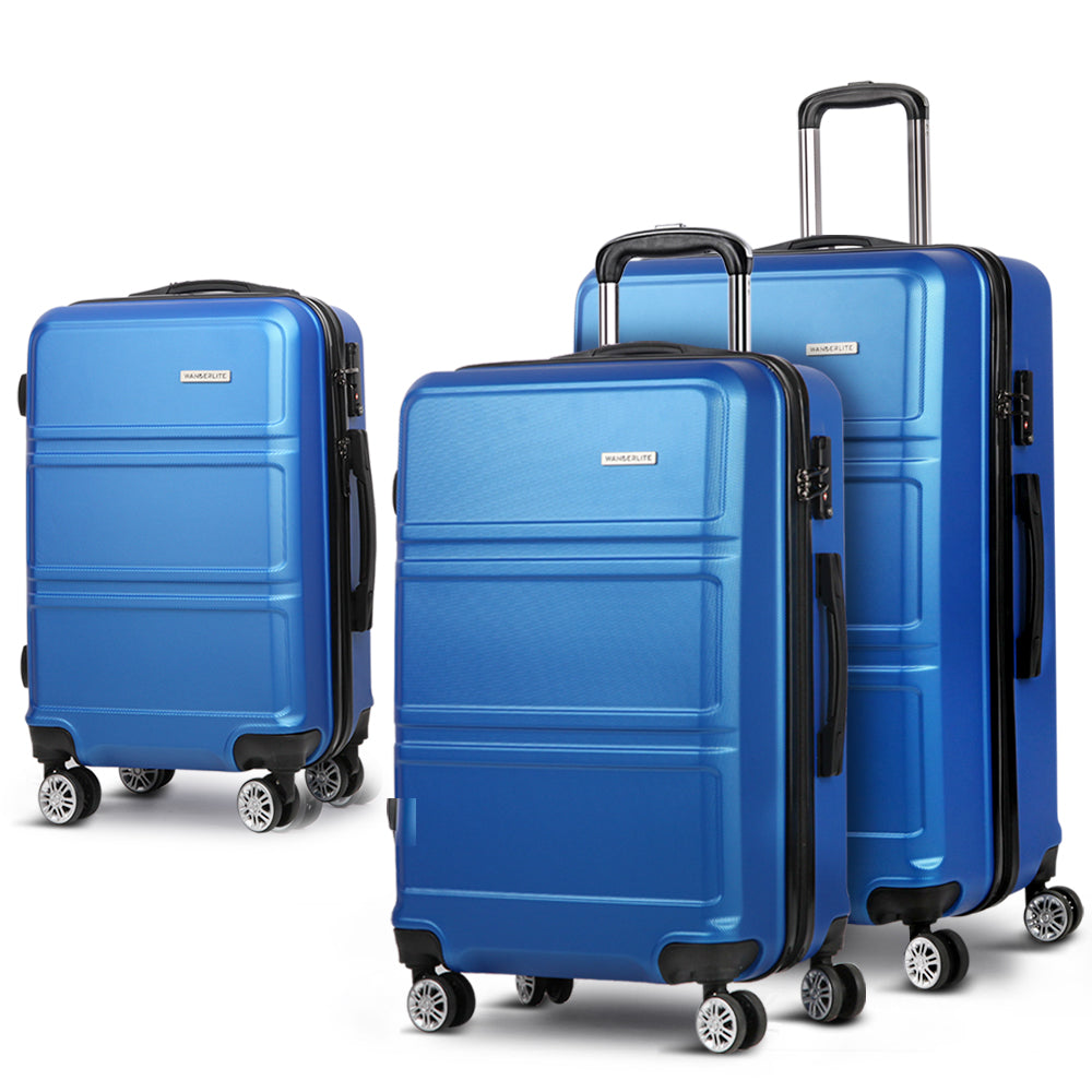 20" 24" 28" Luggage with TSA Lock Spinner Travel Suitcase Carry On Hard Shell Luggage Case - Blue