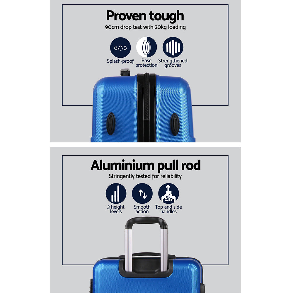 20" 24" 28" Luggage with TSA Lock Spinner Travel Suitcase Carry On Hard Shell Luggage Case - Blue