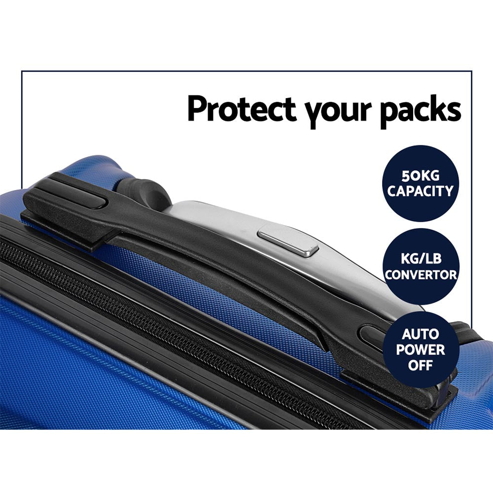 20" 24" 28" Luggage with TSA Lock Spinner Travel Suitcase Carry On Hard Shell Luggage Case - Blue
