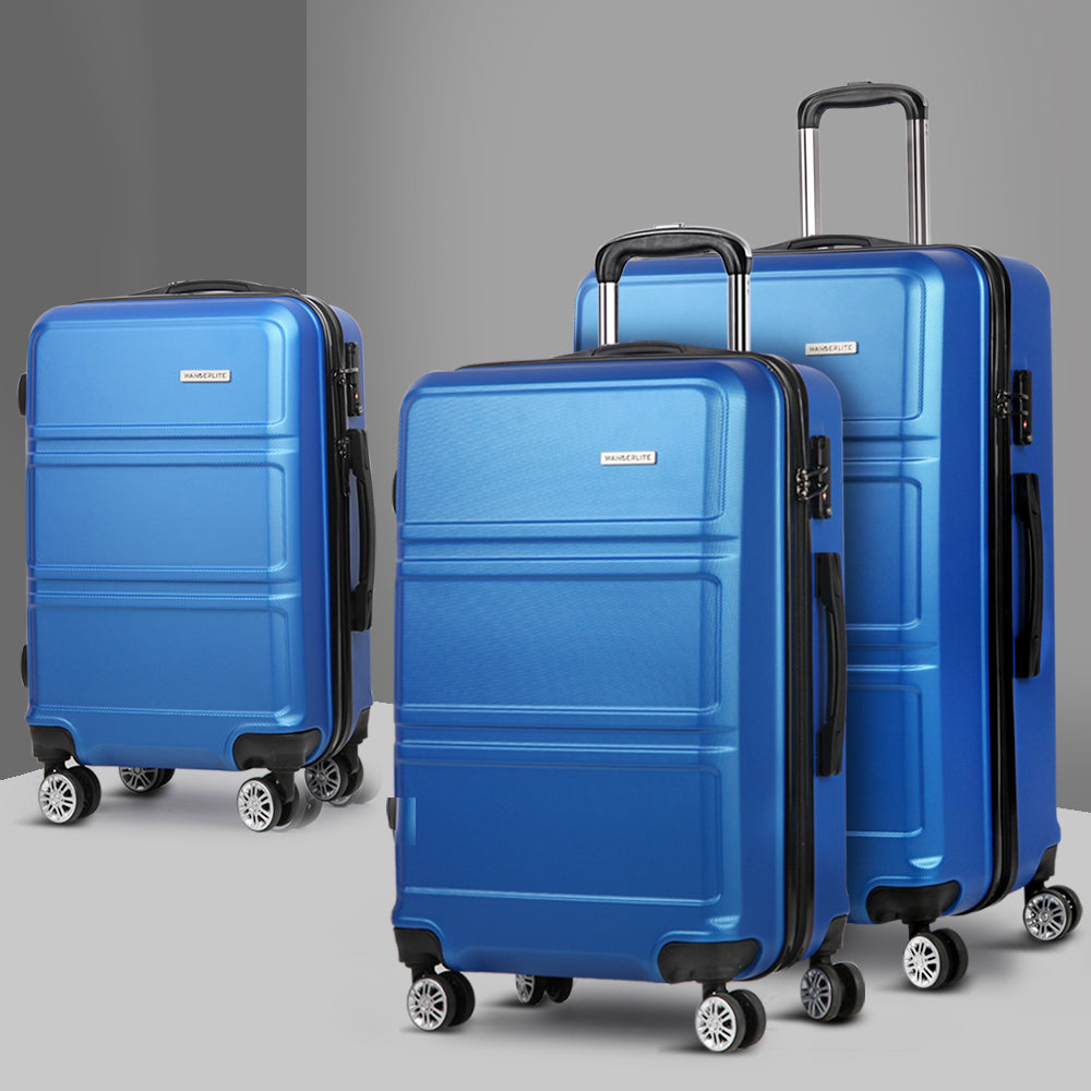 20" 24" 28" Luggage with TSA Lock Spinner Travel Suitcase Carry On Hard Shell Luggage Case - Blue