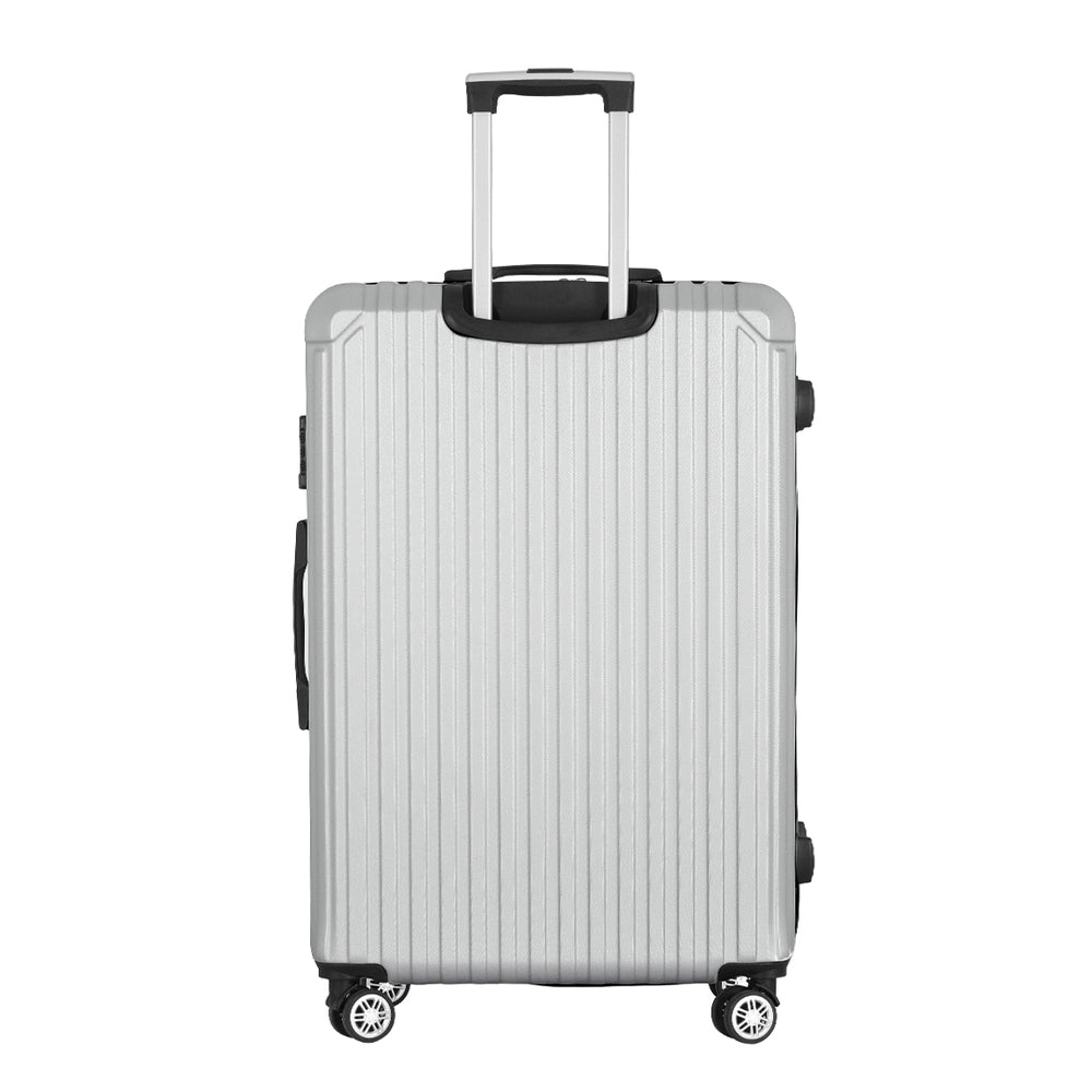 28" Luggage Set with TSA Lock ABS Hard Shell Travel Suitcase Organiser Luggage Case - Light Grey