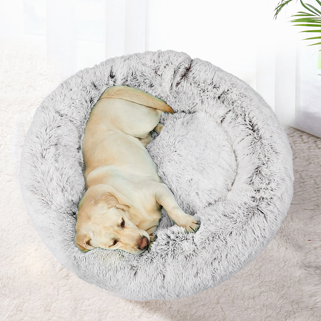 MEDIUM Dog Beds Pet Donut Nest Calming - Coffee