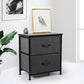 Moose Fabric Bedside Tables with 2 Drawers - Dark Grey