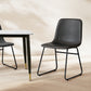 Cressida Set of 2 Dining Chairs Kitchen Table Chair Lounge Room Retro Padded Seat PU - Black