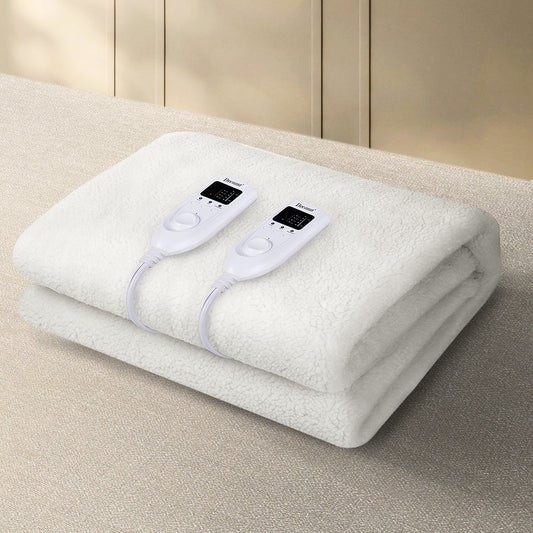 Wrenna Electric Soft Blanket 350gsm Heated Double - White