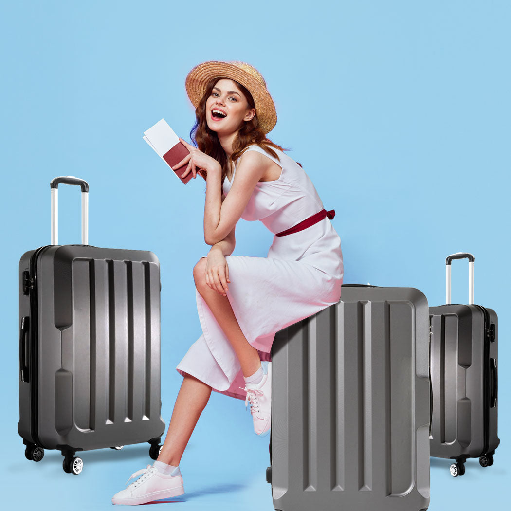 Set of 3 20" 24" 28" Luggage Sets - Dark Grey