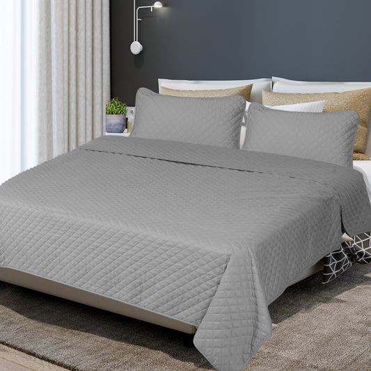 King Dreamz Bedspread Coverlet Set Quilted Grey