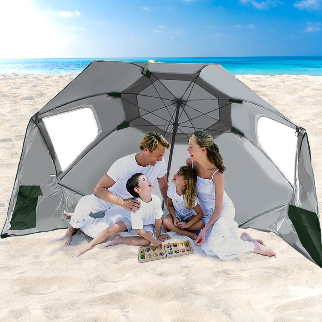 Mountview Beach Umbrella Outdoor Umbrellas Green 2.33M