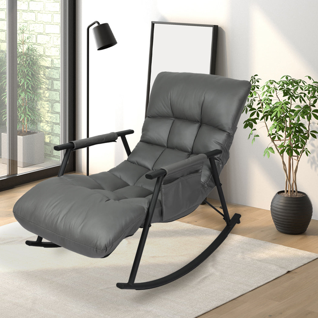 Milly Armchair Accent Chair PU Leather Wingback - Black