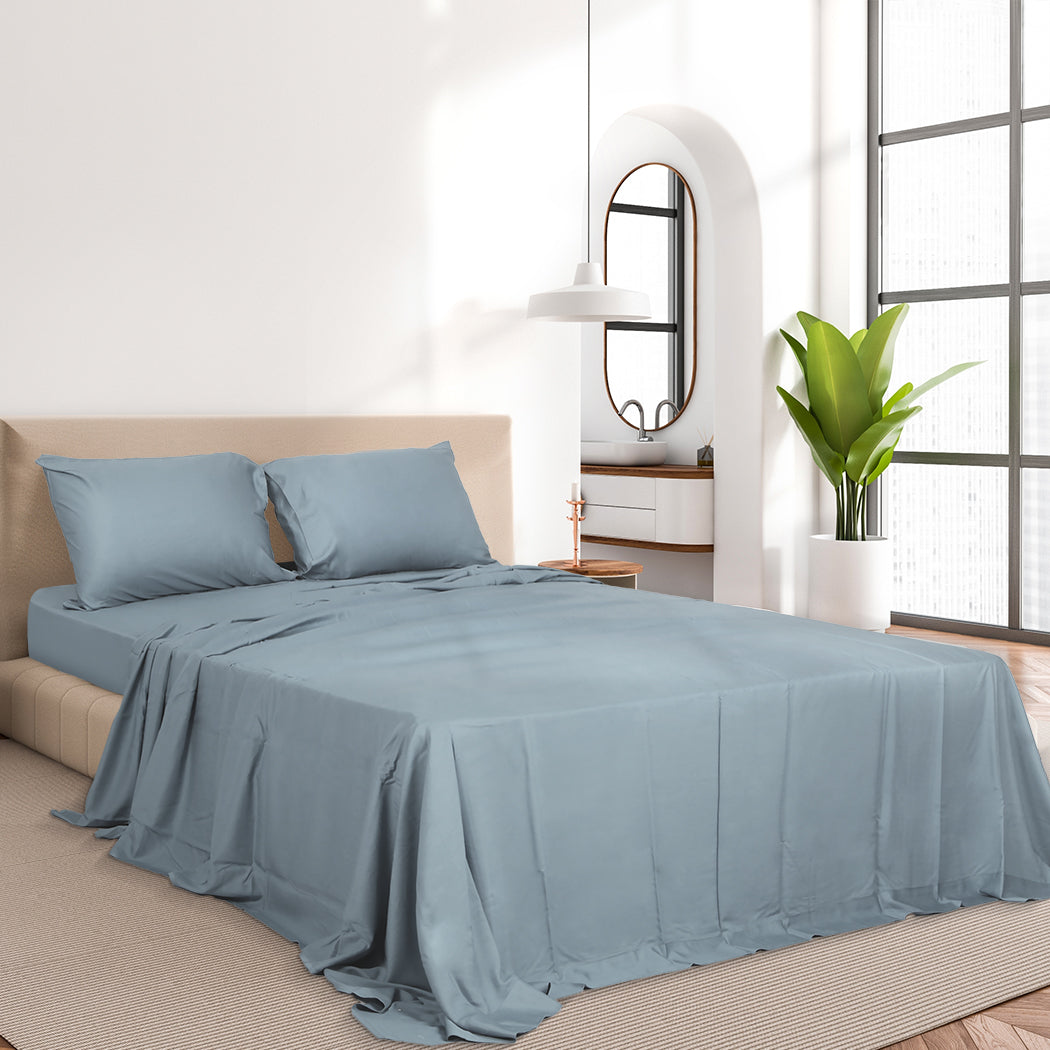 Queen Dreamz 4pcs Size 100% Bamboo Bed Sheet Set Grey