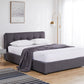 Tanna Bed Frame Gas Lift Base Storage Wooden Platform Linen Cotton - Charcoal Queen