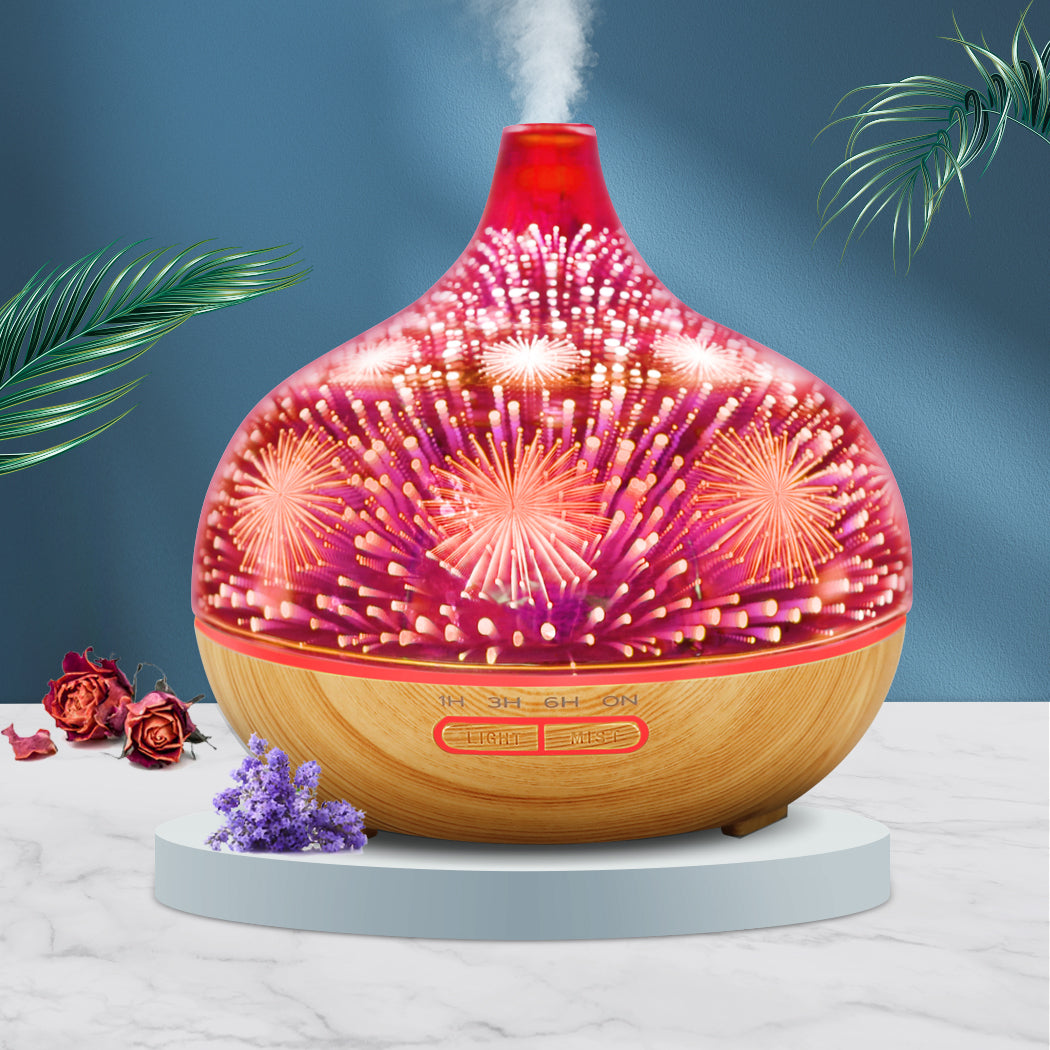 Aroma Diffuser Aromatherapy Ultrasonic 3D Air Humidifier Purifier Fireworks
