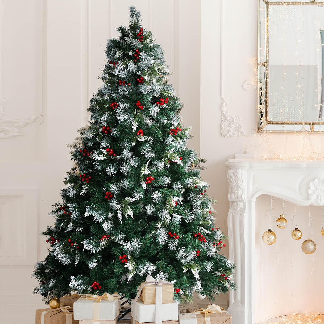 7ft 2.1m 1400 Branches Snow Flocked Christmas Tree