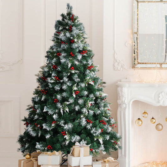 7ft 2.1m 1400 Branches Snow Flocked Christmas Tree