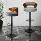 85cm Leipzig Bar Stools Kitchen Gas Lift Wooden Beech Stool Chair Swivel Barstools - Grey
