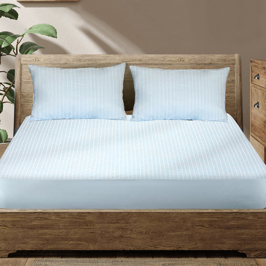DOUBLE Mattress Protector Pillowcases - Blue