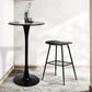 Set of 2 Round Bar Table Pub Tables - Black