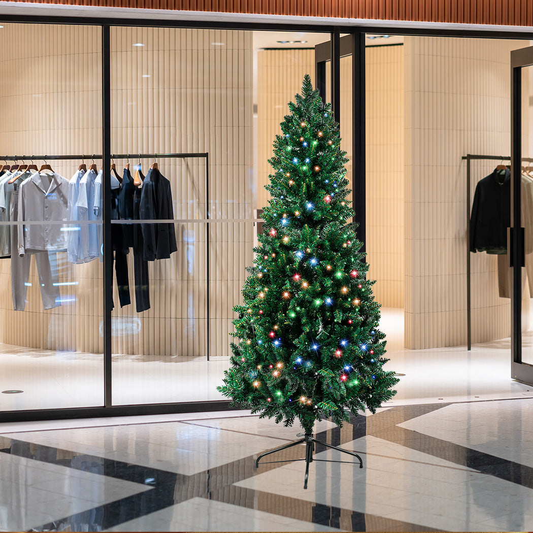 6ft 1.8m 300 LED Pre lit Slim Pencil Christmas Tree