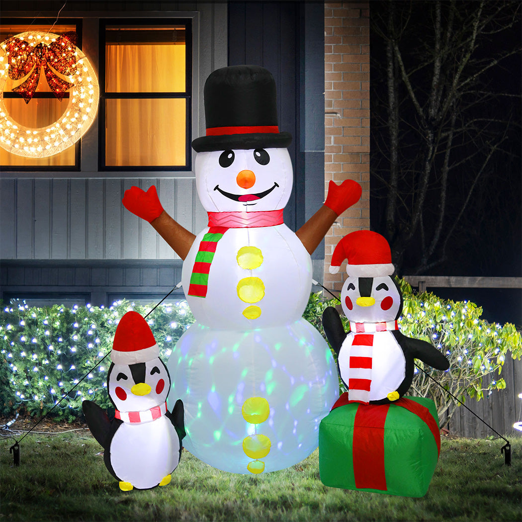 Snowman LED Christmas Inflatable Lights - 1.8M