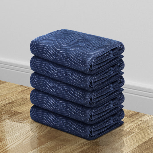 Set of 5 Wintress Throw Soft Blanket Moving Blanket Furniture - Blue