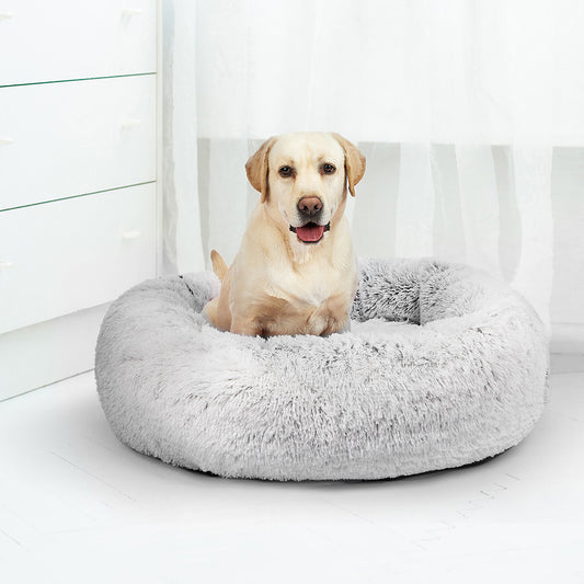 MEDIUM Dog Beds Pet Donut Nest Calming - Coffee