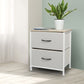 Waterloo Fabric Bedside Tables with 2 Drawers - Beige