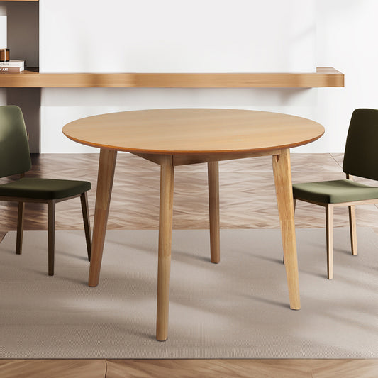 Dining Table Round Rubberwood Base 100cm - Natural
