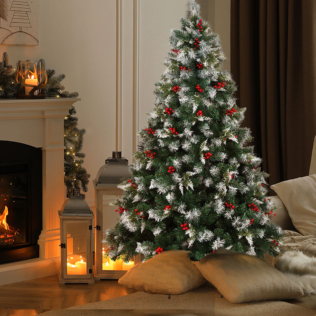 5ft 1.5m 500 Branches Snow Flocked Christmas Tree