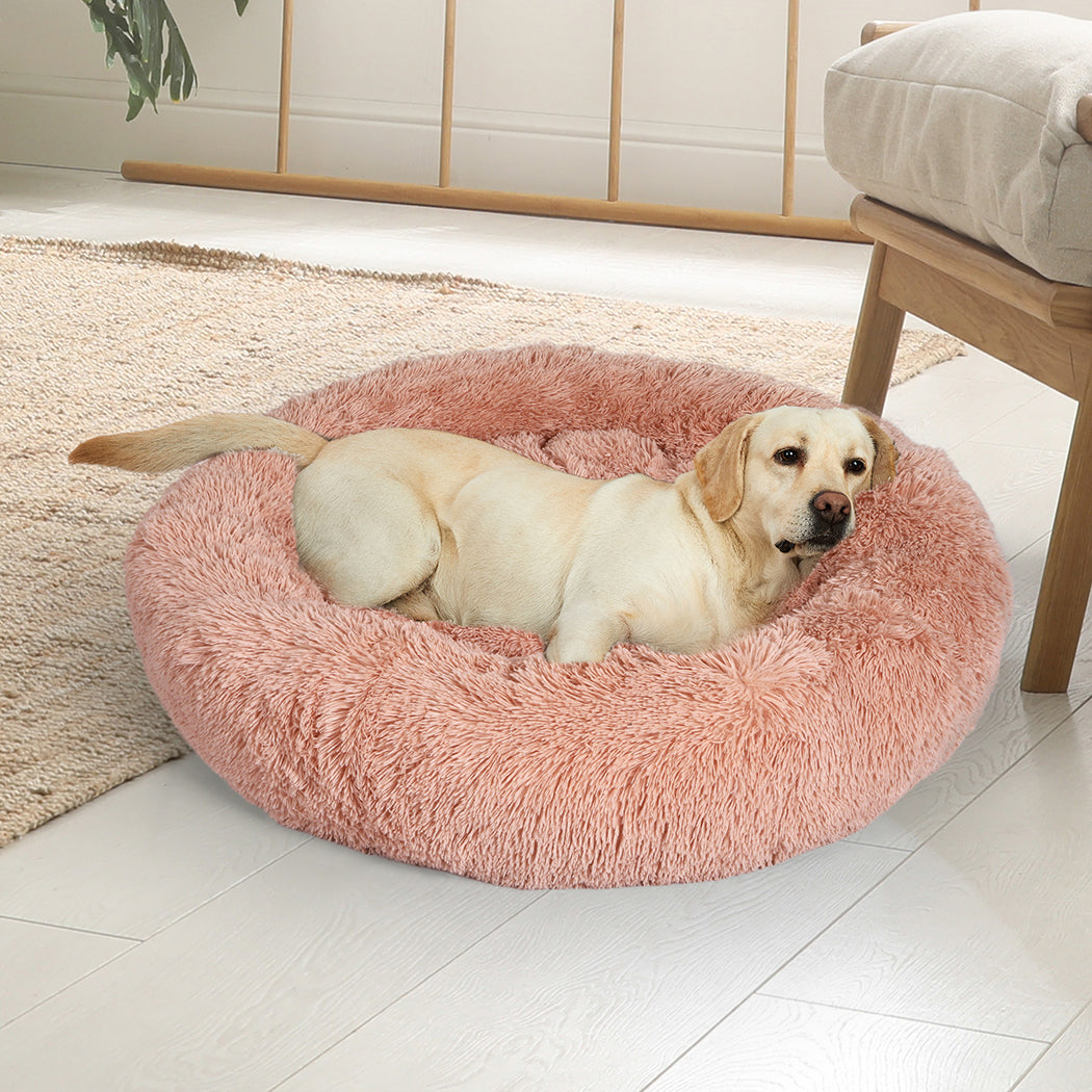 LARGE Dog Beds Pet Nest Calming - Pink