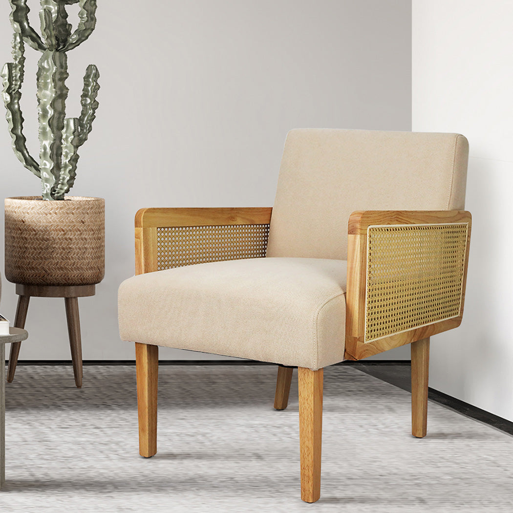 Rattan Lounge Armchair - Natural