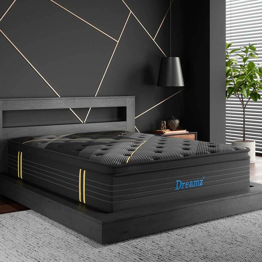 Nicola 35cm Spring Mattress Bamboo Euro Top Bed Pocket HD Egg Foam - King