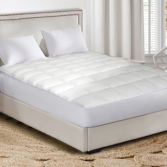 DOUBLE Mattress Protector Luxury Topper - White