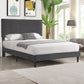 Velsen Bed Frame Base Platform Wooden Velvet with Headboard Grey - Double