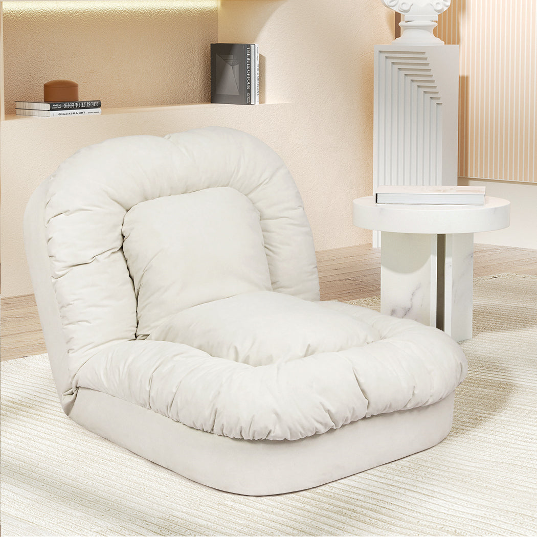 Mirabel Convertible Lounge Floor Sofa Bed - White