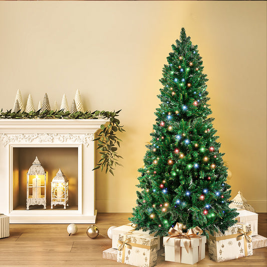 6ft 1.8m 300 LED Pre lit Slim Pencil Christmas Tree