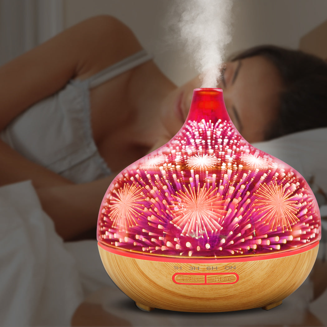 Aroma Diffuser Aromatherapy Ultrasonic 3D Air Humidifier Purifier Fireworks