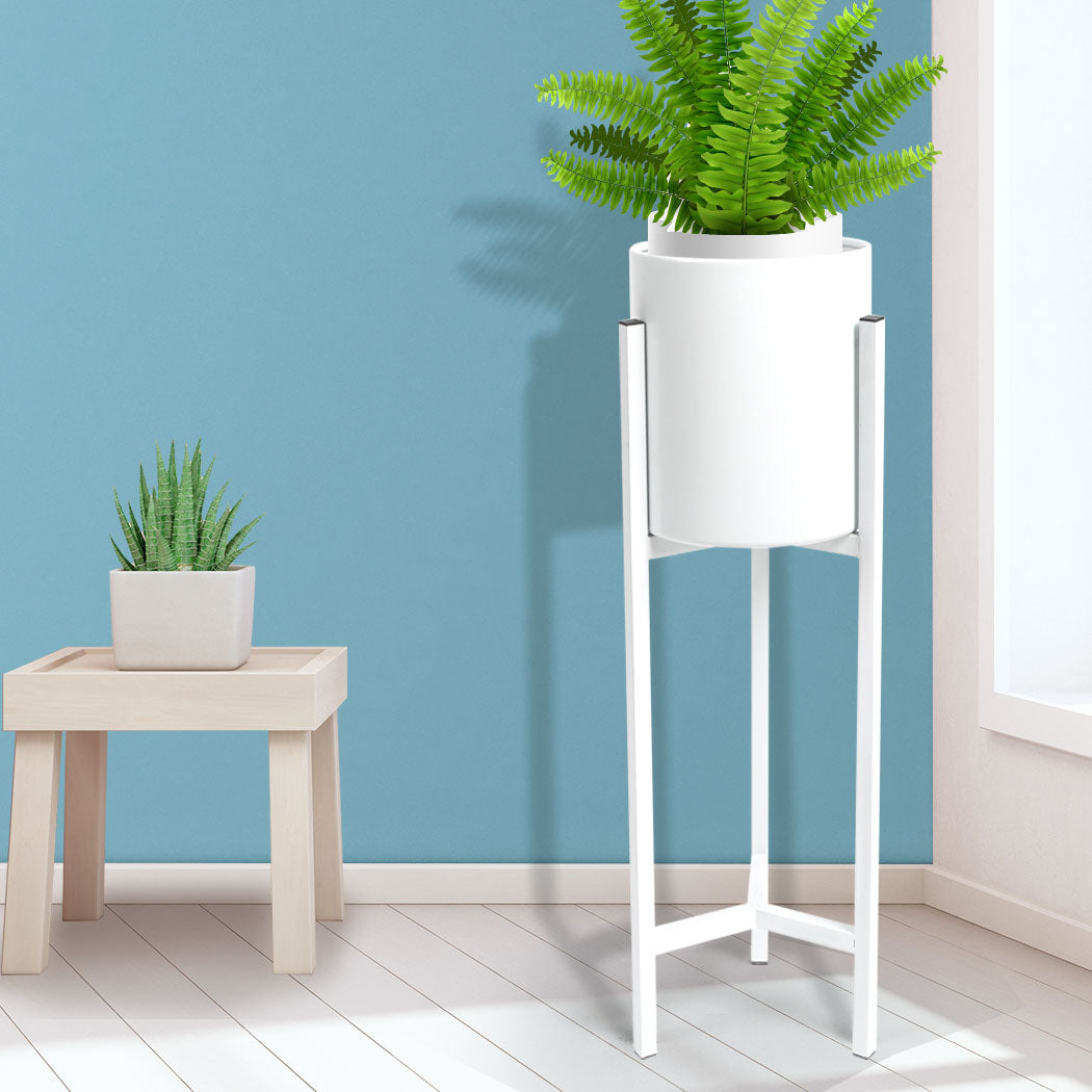 Plant Stand Garden Planter Metal Flower Pot Rack Corner Shelving Indoor Outdoor Large White