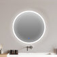 LED Wall Mirror Round Anti-fog Bathroom Mirrors Makeup Light Decor 80cm